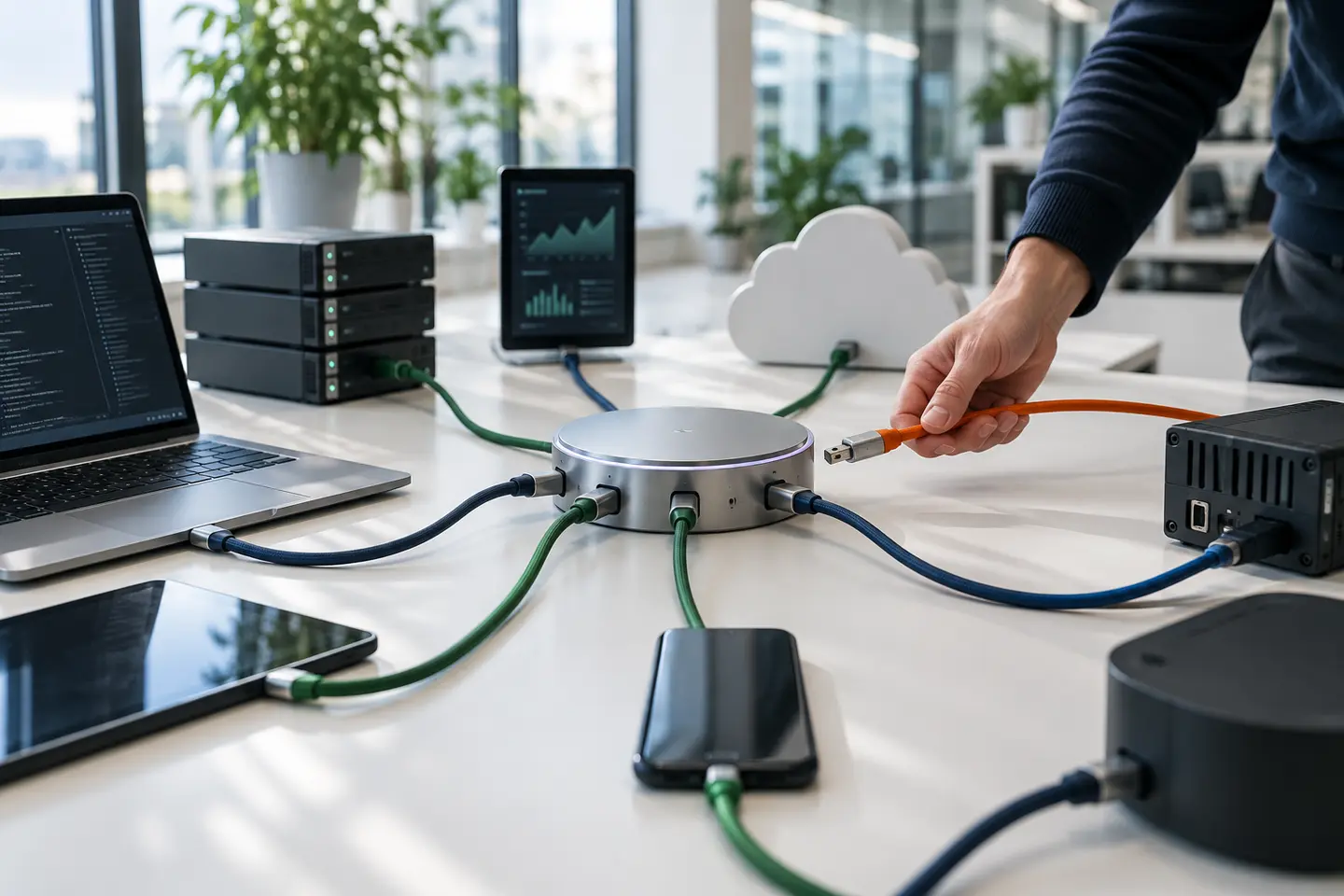 Sources de télémétrie reliées à un collecteur commun
