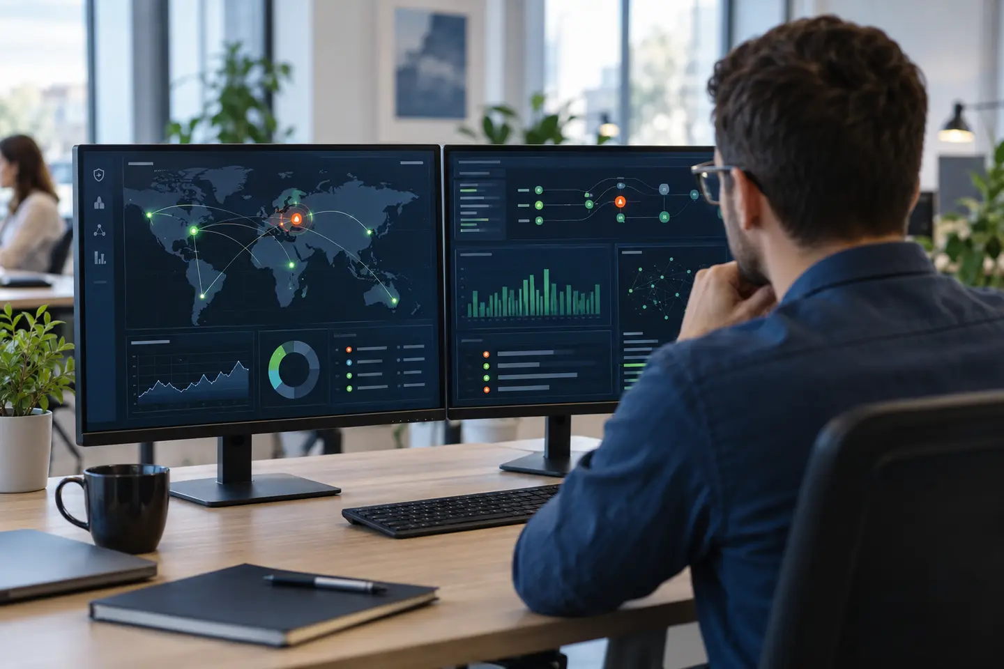 Analyste corrélant des signaux de sécurité et d’observabilité